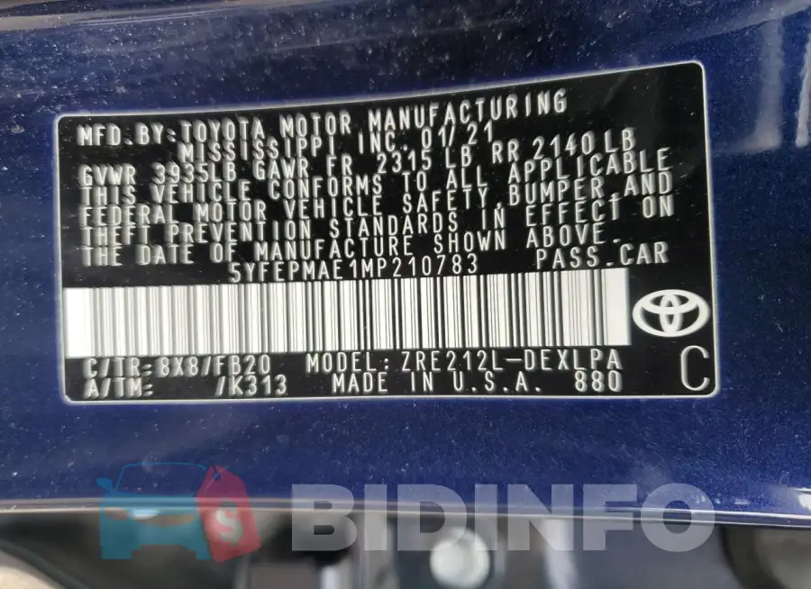 5YFEPMAE1MP210783 Photo# 12