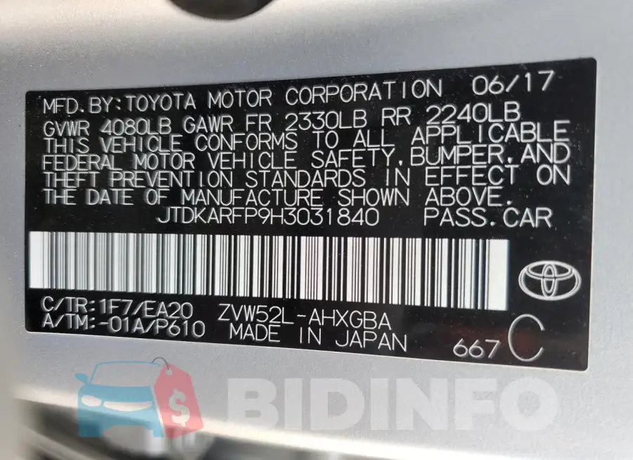 JTDKARFP9H3031840 Photo# 12