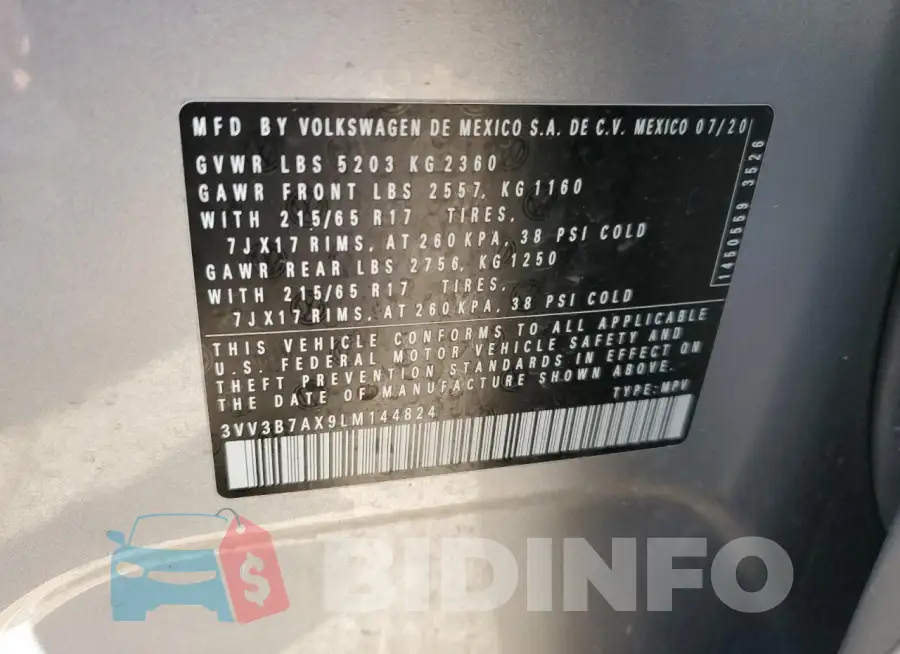 3VV3B7AX9LM144824 Photo# 13