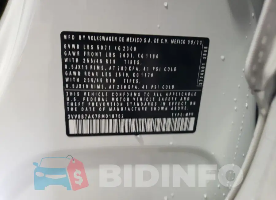 3VV8B7AX7RM018752 Photo# 14