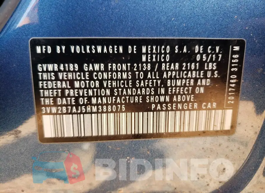 3VW2B7AJ5HM388075 Photo# 12