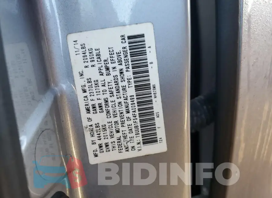 19UUB1F54FA009499 Photo# 10