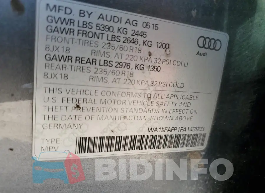 WA1LFAFP1FA143803 Photo# 14