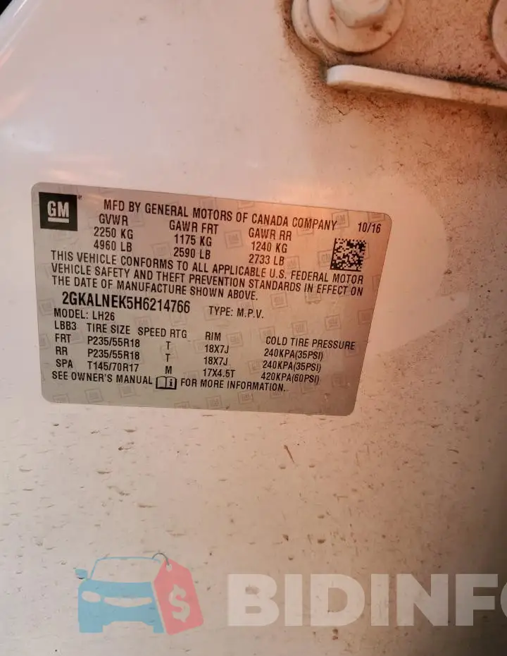 2GKALNEK5H6214766 Photo# 12