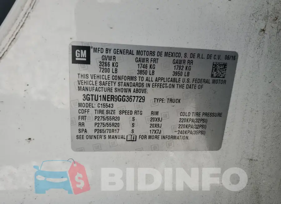 3GTU1NER9GG367729 Photo# 12