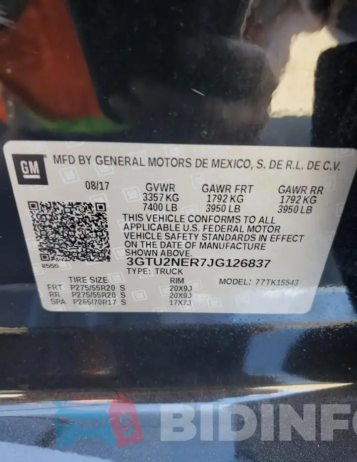 3GTU2NER7JG126837 Photo# 12
