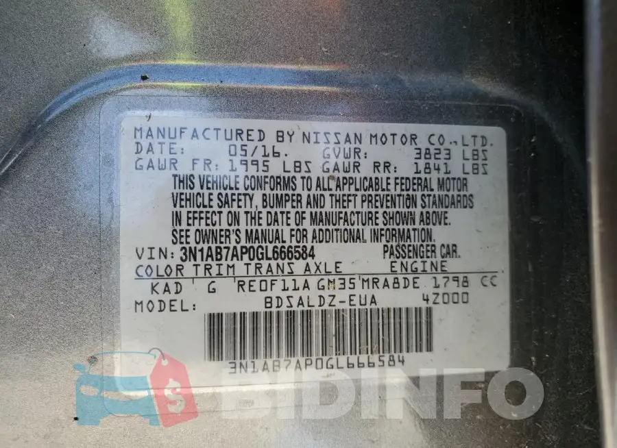 3N1AB7AP0GL666584 Photo# 12