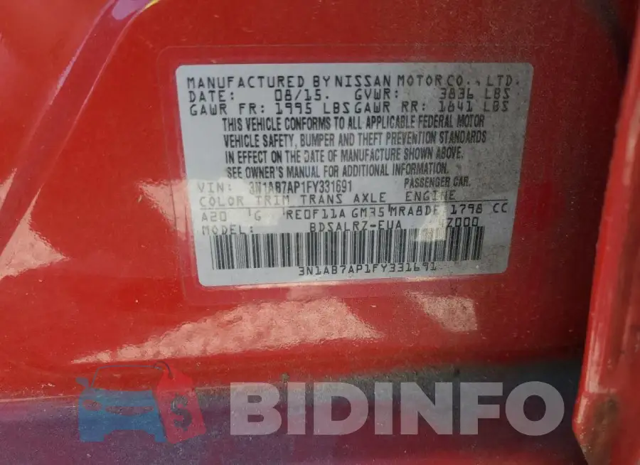 3N1AB7AP1FY331691 Photo# 13