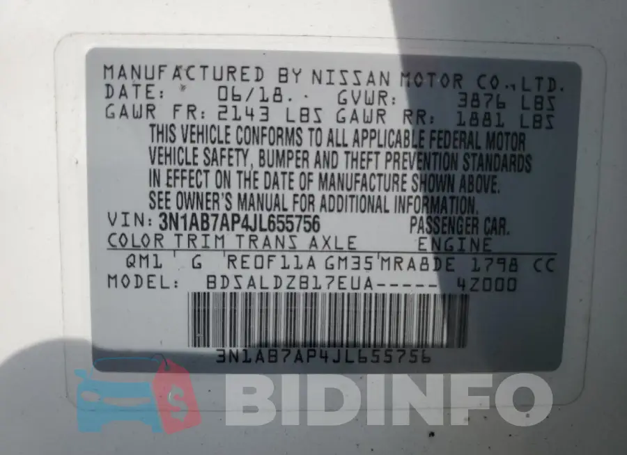 3N1AB7AP4JL655756 Photo# 12