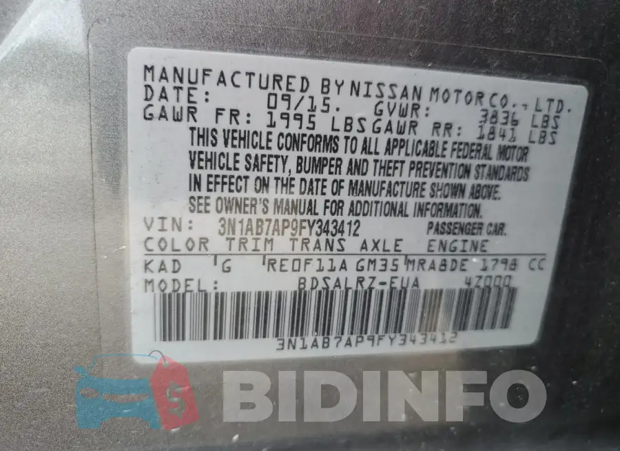 3N1AB7AP9FY343412 Photo# 12
