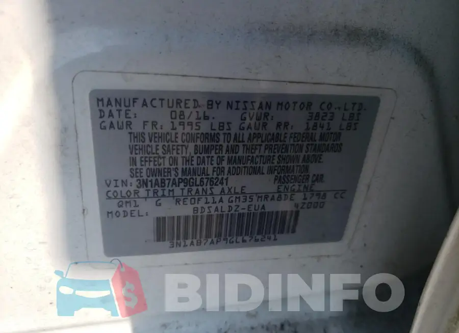 3N1AB7AP9GL676241 Photo# 12