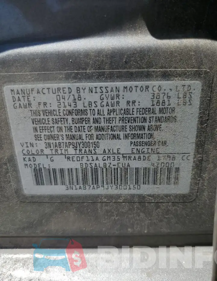 3N1AB7AP9JY300150 Photo# 12
