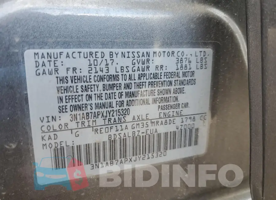 3N1AB7APXJY215320 Photo# 12