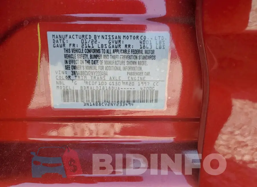 3N1AB8CV2NY233494 Photo# 12