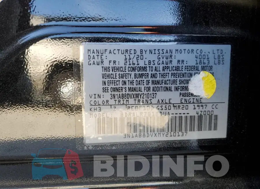 3N1AB8DVXMY210137 Photo# 12