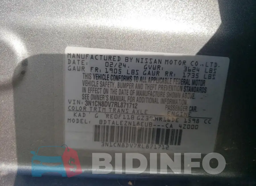 3N1CN8DV7RL871712 Photo# 12