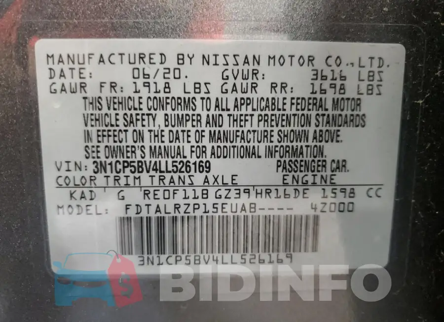 3N1CP5BV4LL526169 Photo# 12
