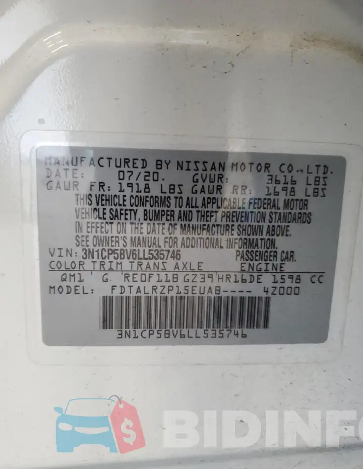 3N1CP5BV6LL535746 Photo# 14