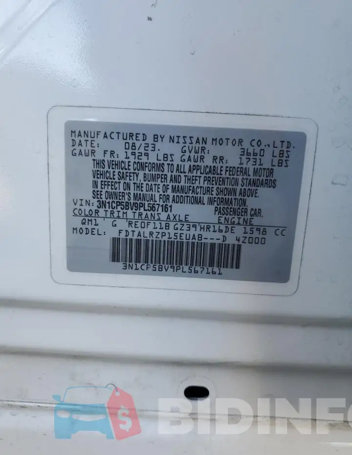 3N1CP5BV9PL567161 Photo# 13