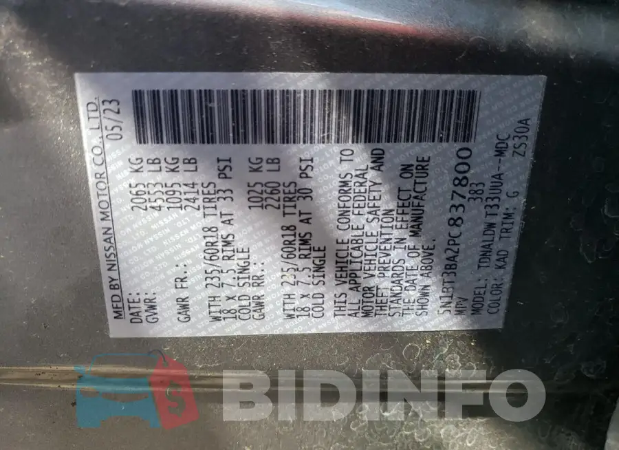5N1BT3BA2PC837800 Photo# 14