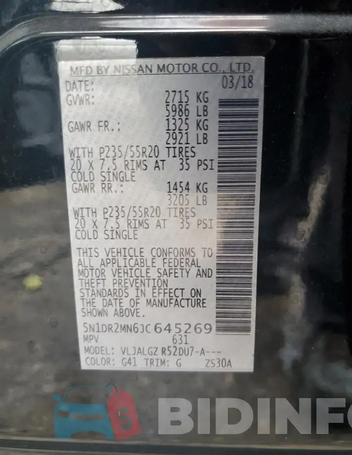 5N1DR2MN6JC645269 Photo# 13