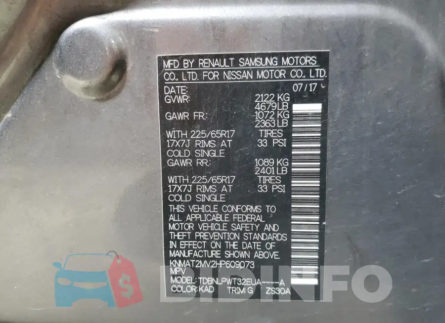 KNMAT2MV2HP609073 Photo# 13