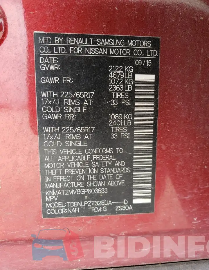 KNMAT2MV8GP603633 Photo# 12