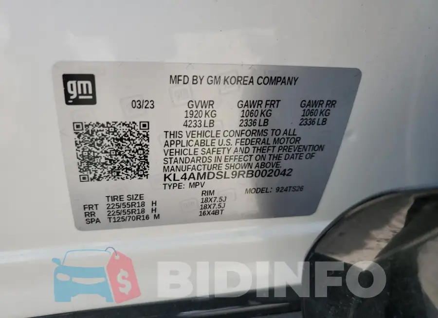 KL4AMDSL9RB002042 Photo# 14