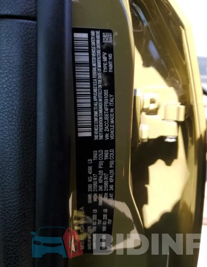 ZACCJBBT4FPB91065 Photo# 12