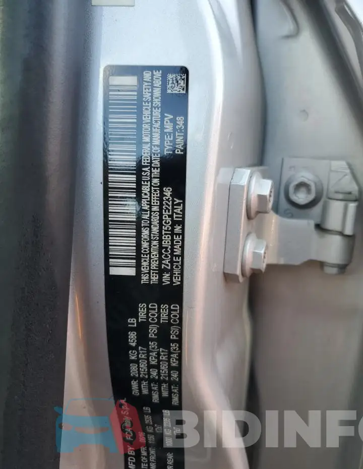 ZACCJBBT5GPE22346 Photo# 13