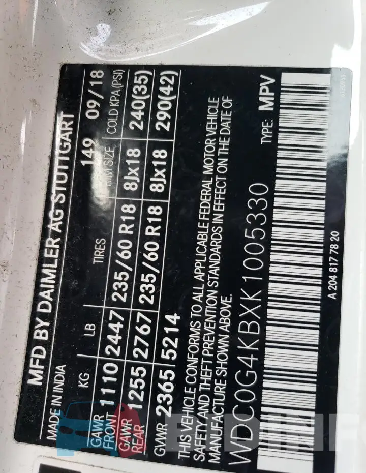 WDC0G4KBXK1005330 Photo# 12