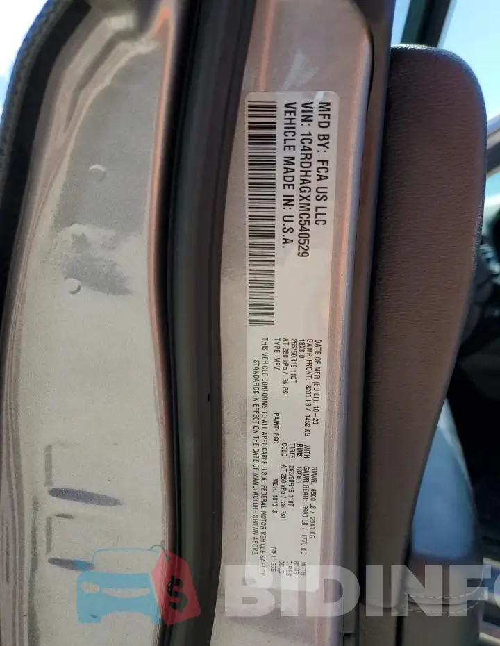 1C4RDHAGXMC540529 Photo# 14