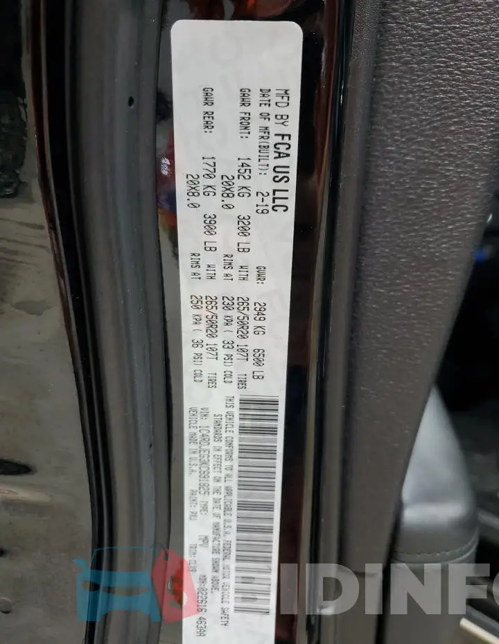 1C4RDJEG3KC691825 Photo# 13