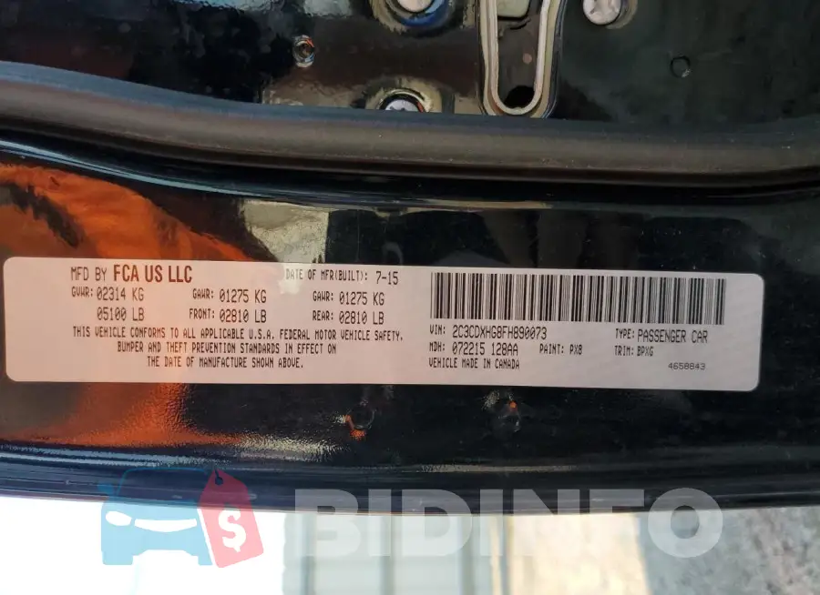 2C3CDXHG8FH890073 Photo# 13