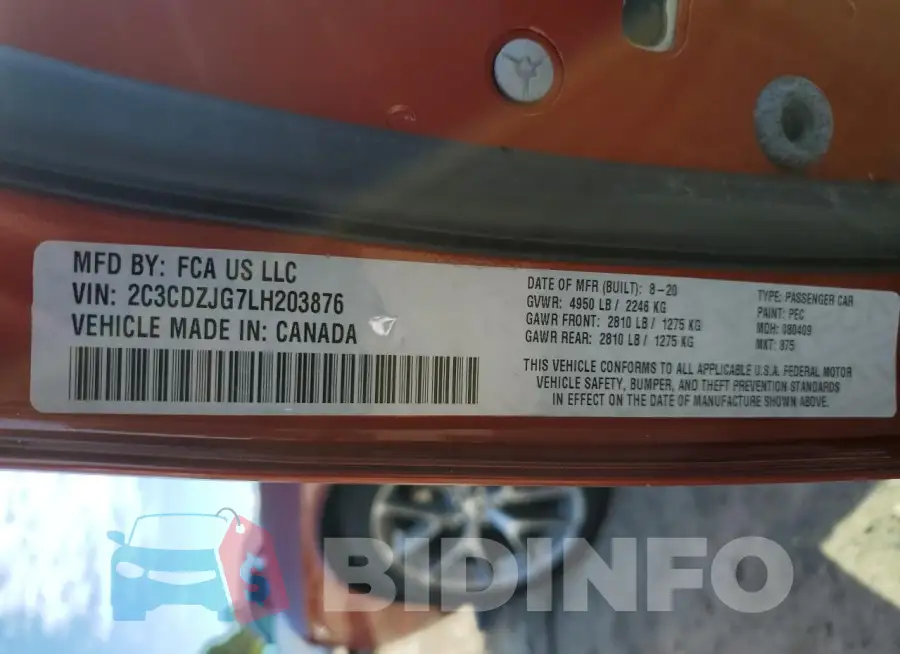 2C3CDZJG7LH203876 Photo# 12