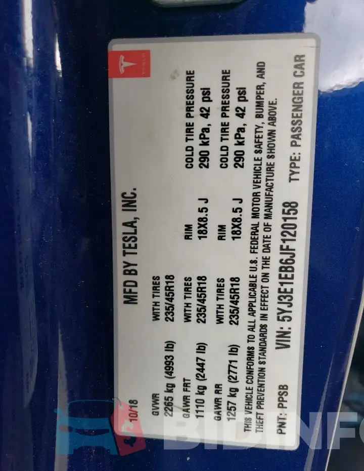 5YJ3E1EB6JF120158 Photo# 12
