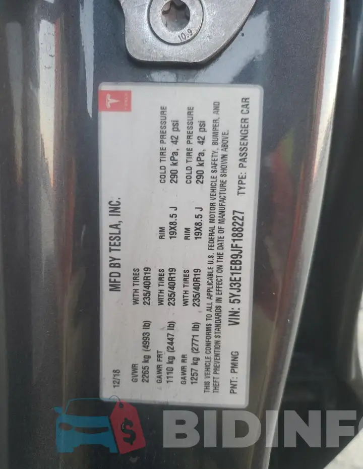 5YJ3E1EB9JF188227 Photo# 12