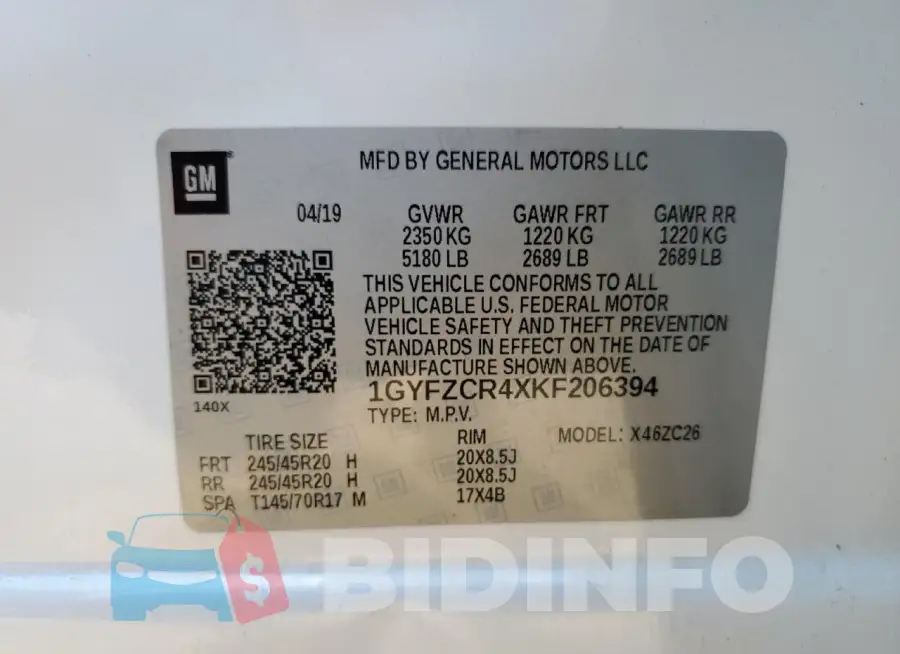 1GYFZCR4XKF206394 Photo# 12