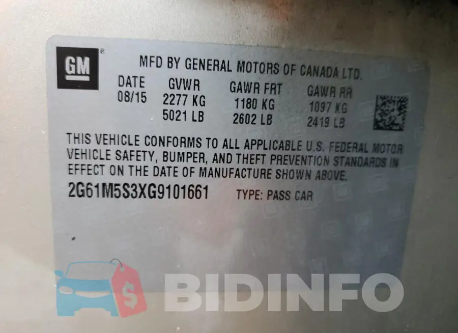 2G61M5S3XG9101661 Photo# 12