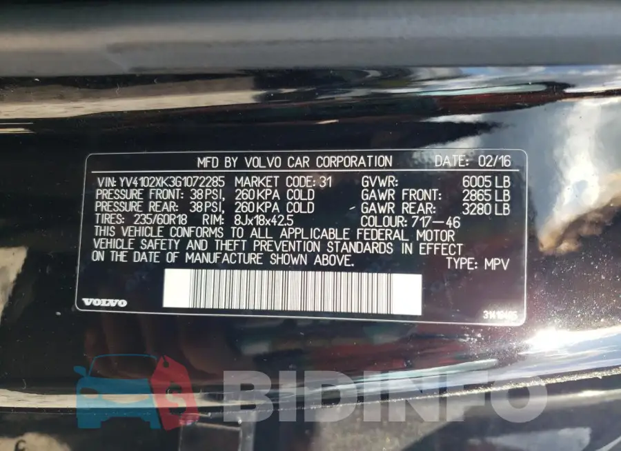 YV4102XK3G1072285 Photo# 13