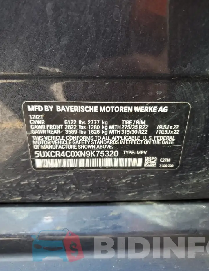5UXCR4C0XN9K75320 Photo# 14