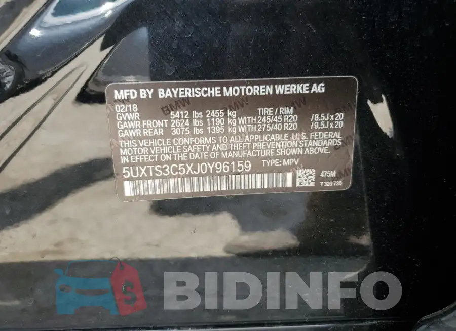 5UXTS3C5XJ0Y96159 Photo# 12
