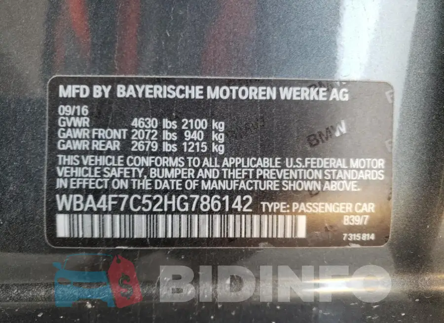 WBA4F7C52HG786142 Photo# 12