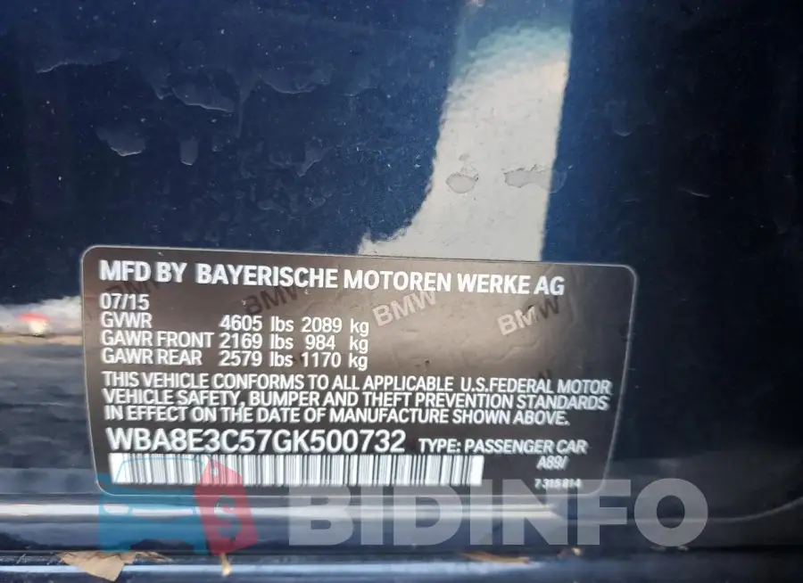 WBA8E3C57GK500732 Photo# 12