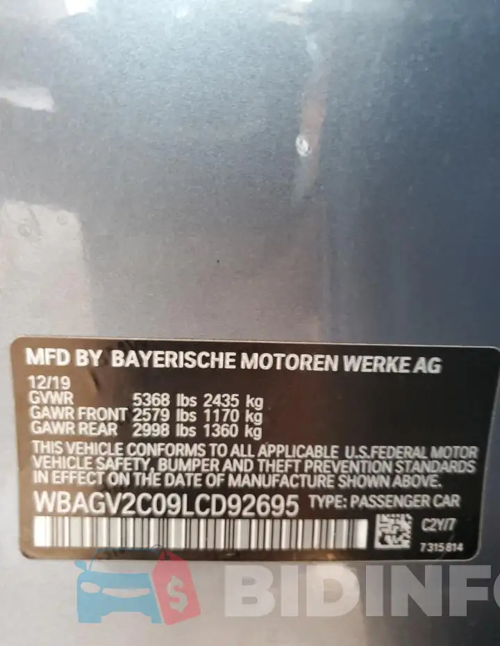 WBAGV2C09LCD92695 Photo# 12