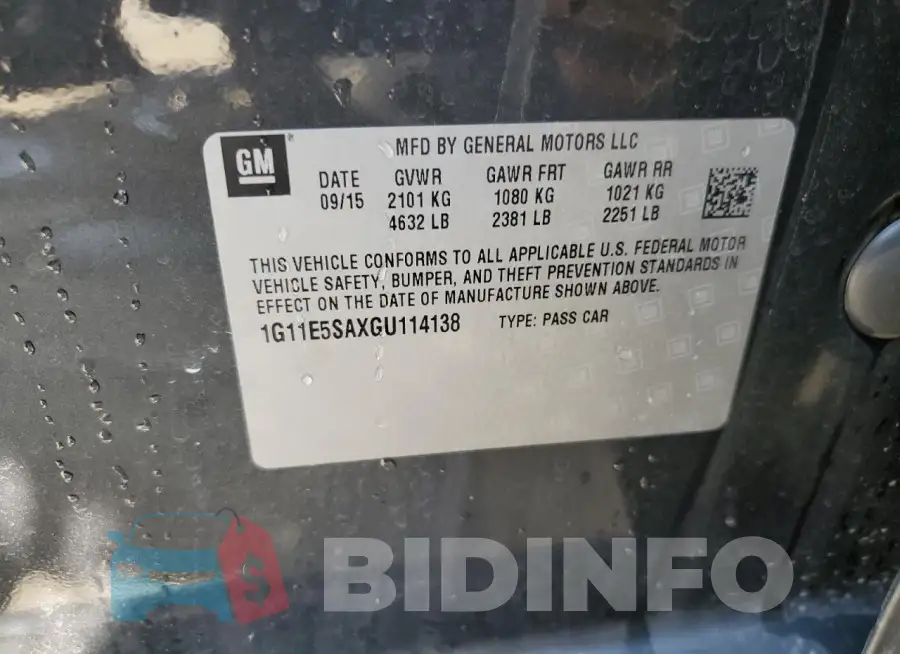 1G11E5SAXGU114138 Photo# 12