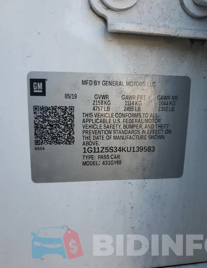 1G11Z5S34KU139583 Photo# 12