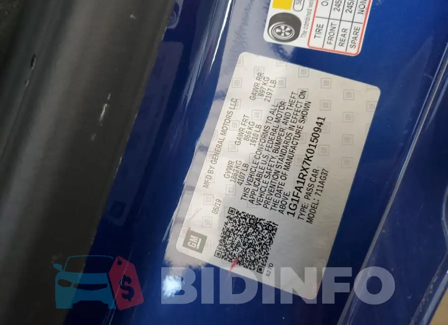 1G1FA1RX7K0150941 Photo# 13