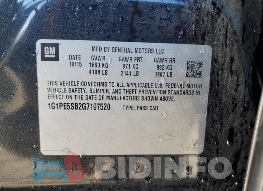 1G1PE5SB2G7197520 Photo# 12