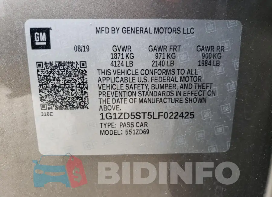 1G1ZD5ST5LF022425 Photo# 13